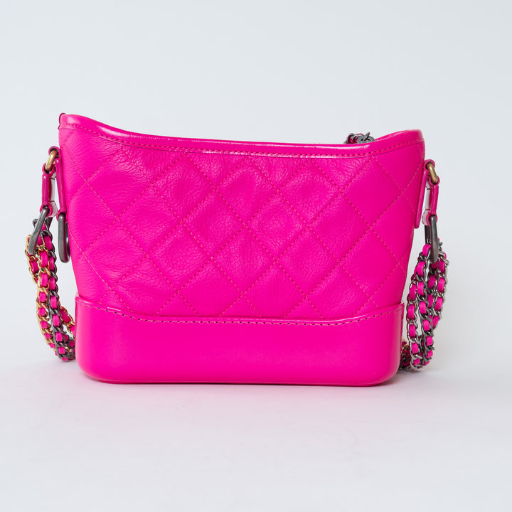 Pre-Loved Chanel™ Neon Pink Calfskin Leather Small Gabrielle Bag