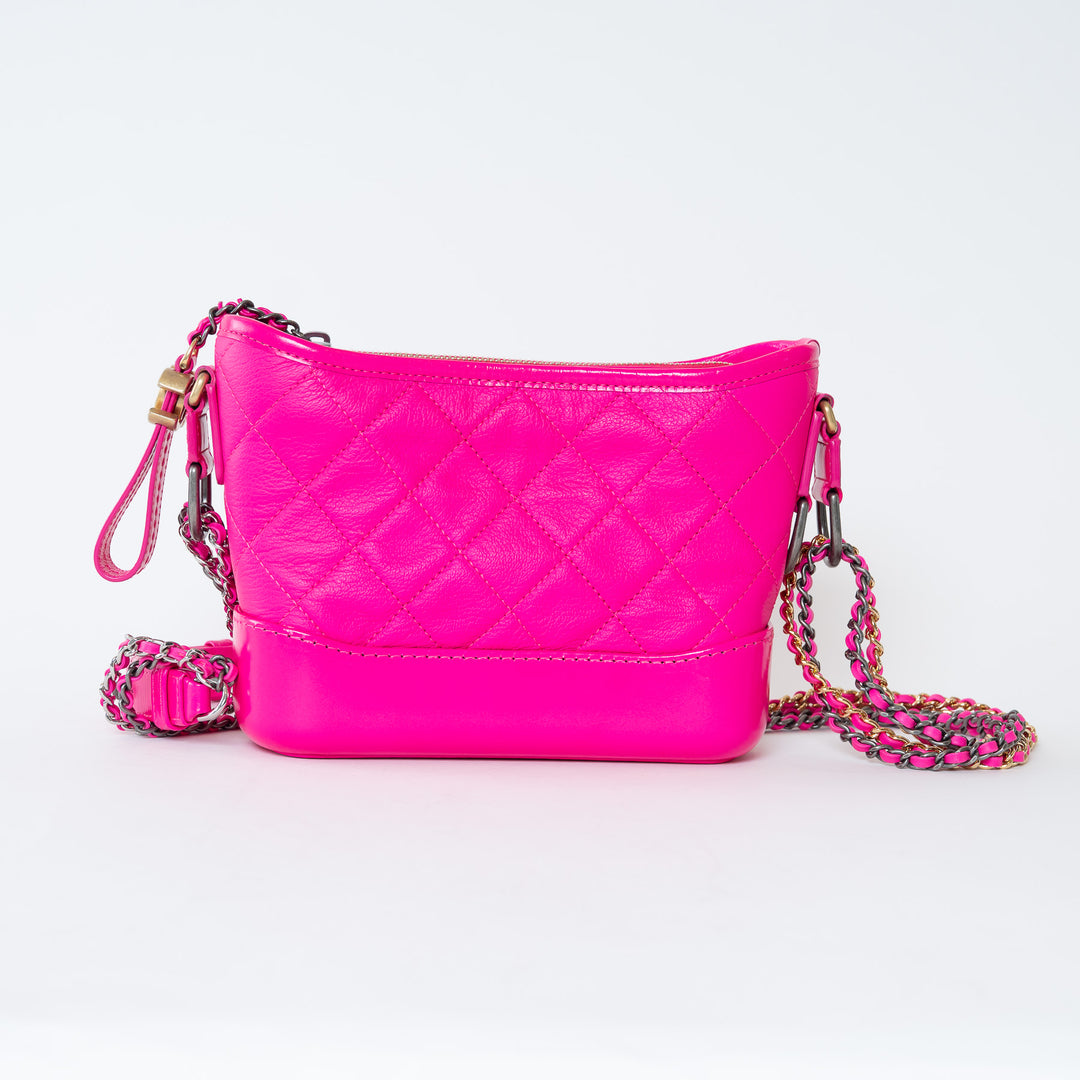 Pre-Loved Chanel™ Neon Pink Calfskin Leather Small Gabrielle Bag