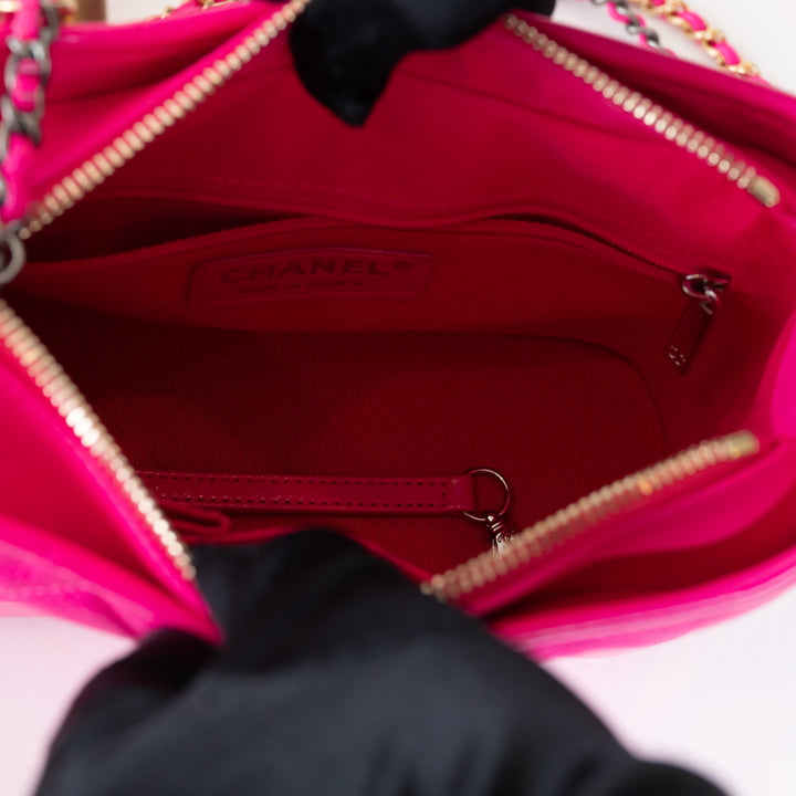 Pre-Loved Chanel™ Neon Pink Calfskin Leather Small Gabrielle Bag