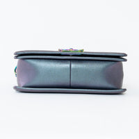 Pre-Loved Chanel™ Grey Iridescent Callfskin Leather Medium Boy Bag