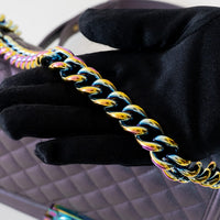 Pre-Loved Chanel™ Grey Iridescent Callfskin Leather Medium Boy Bag