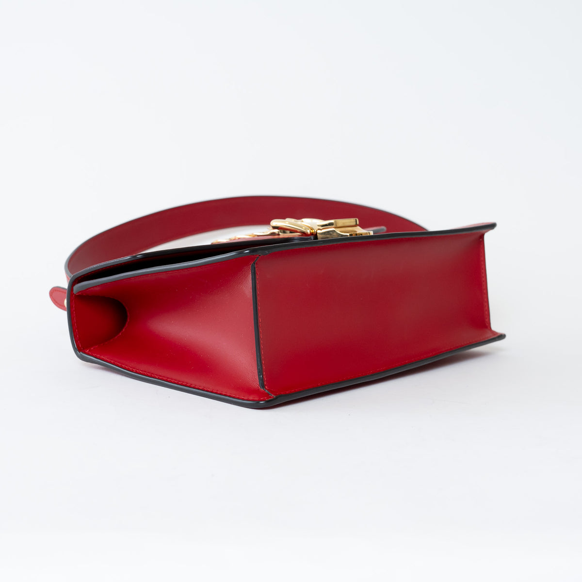 Gucci Red Smooth Calfskin Leather Medium Sylvie Bag