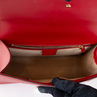 Gucci Red Smooth Calfskin Leather Medium Sylvie Bag