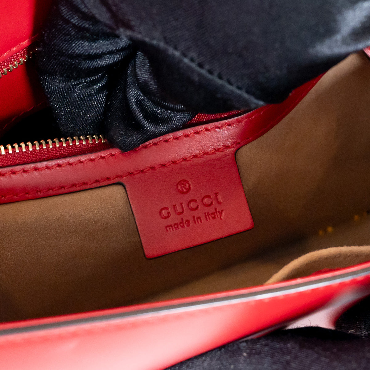 Gucci Red Smooth Calfskin Leather Medium Sylvie Bag