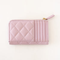 Pre-Loved Chanel™ Lilac Caviar Leather Zip Around Cardholder