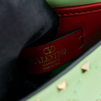 Valentino Ice Mint Nappa Leather Small Rockstud Spike Top Handle Bag