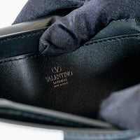 Valentino Black/White Smooth Leather Chess Print Small Rockstud Shoulder Bag