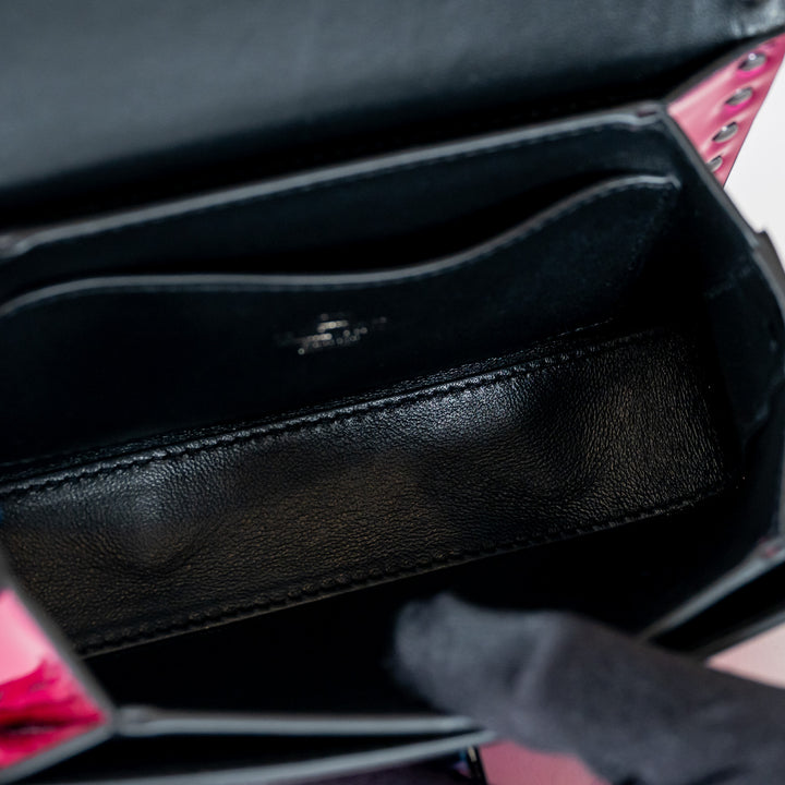 Valentino Magenta Patent Leather Small Rockstud Shoulder Bag