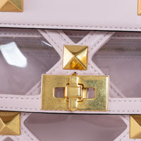 Valentino Pink Calf Leather and PVC Medium Roman Stud Shoulder Bag