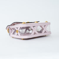 Valentino Pink Calf Leather and PVC Medium Roman Stud Shoulder Bag