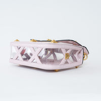 Valentino Pink Calf Leather and PVC Medium Roman Stud Shoulder Bag