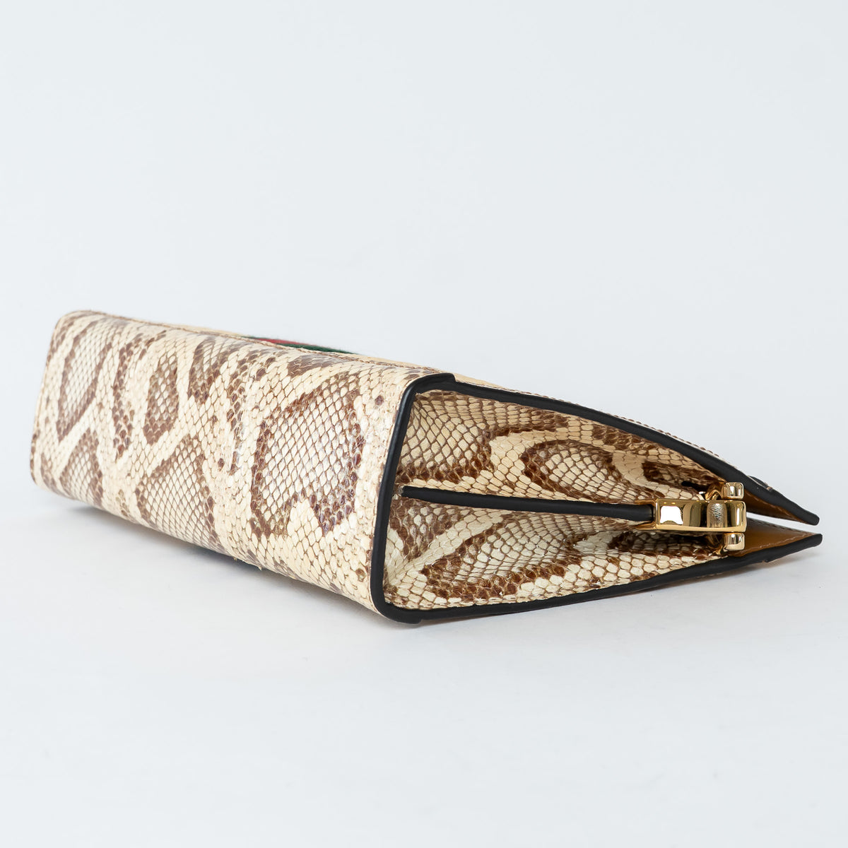 Gucci Beige Raffia and Elaphe Snakeskin Leather Small Ophidia Shoulder Bag