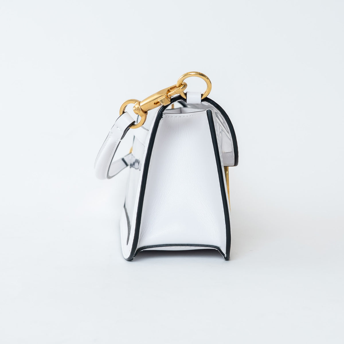 Valentino PVC and White Calf Leather East West Large Loco Shoulder Bag