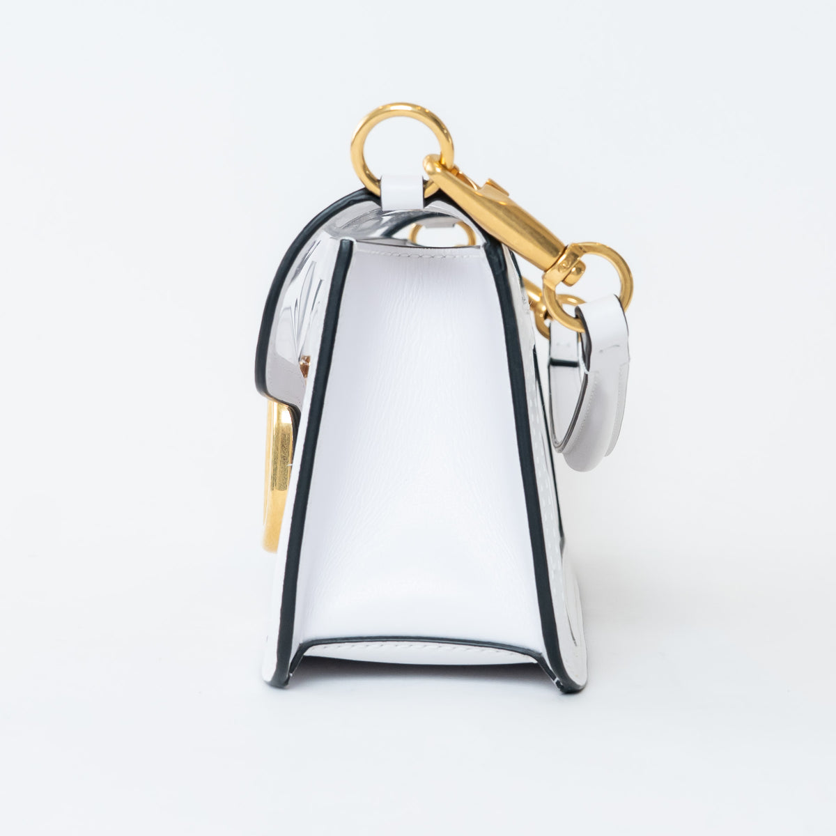 Valentino PVC and White Calf Leather East West Large Loco Shoulder Bag