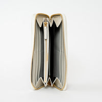 Gucci Beige and White GG Supreme Canvas Gold Horsebit Zip Around Continental Wallet