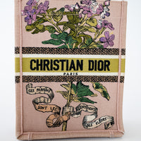 Dior Blush Pink Canvas 2020 Fleurs Bibliques Vertical Book Tote