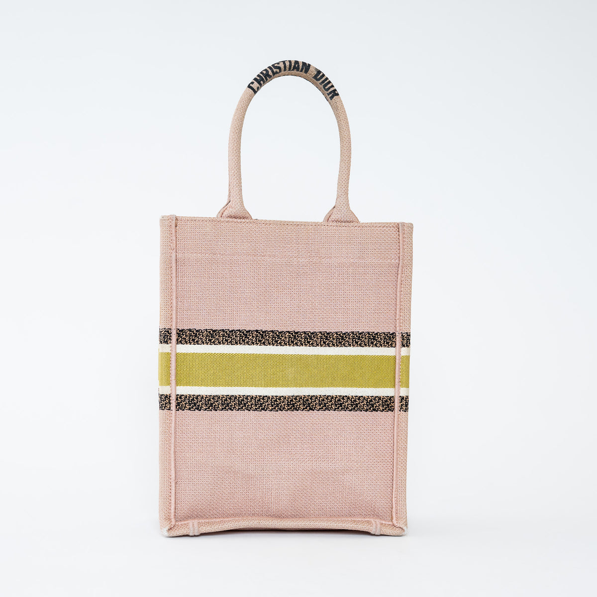 Dior Blush Pink Canvas 2020 Fleurs Bibliques Vertical Book Tote