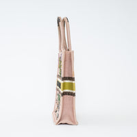 Dior Blush Pink Canvas 2020 Fleurs Bibliques Vertical Book Tote