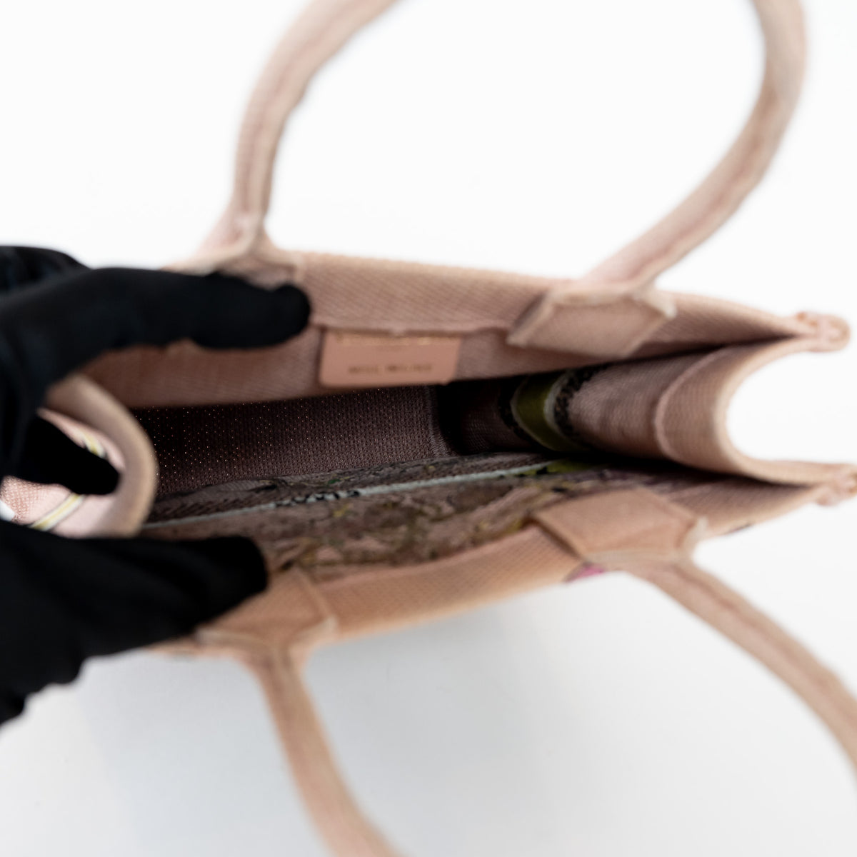 Dior Blush Pink Canvas 2020 Fleurs Bibliques Vertical Book Tote