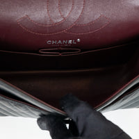 Pre-Loved Chanel™ Black Aged Lambskin Chevron Medium 2.55 Double Flap Bag