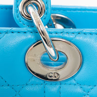 Dior Blue Cannage Lambskin Leather Large Lady Dior Handbag