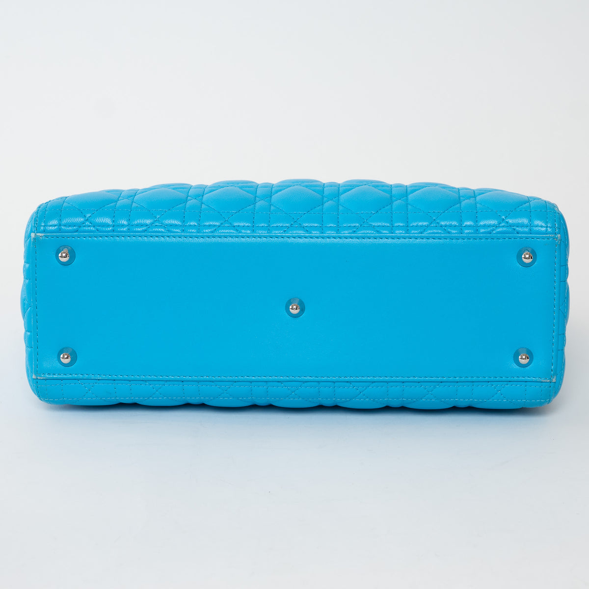 Dior Blue Cannage Lambskin Leather Large Lady Dior Handbag