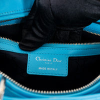 Dior Blue Cannage Lambskin Leather Large Lady Dior Handbag