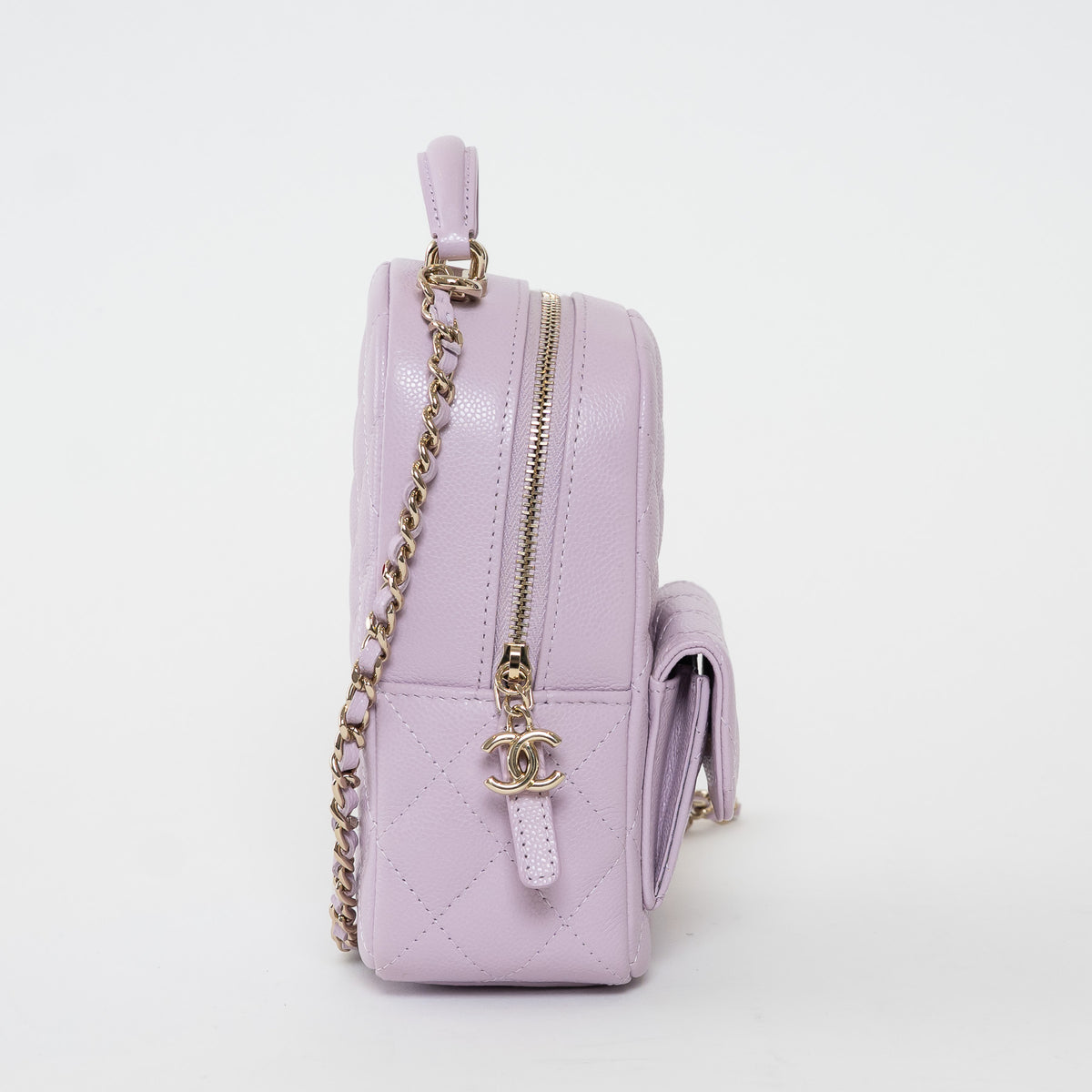 Pre-Loved Chanel™ Lilac Caviar Leather Mini Backpack