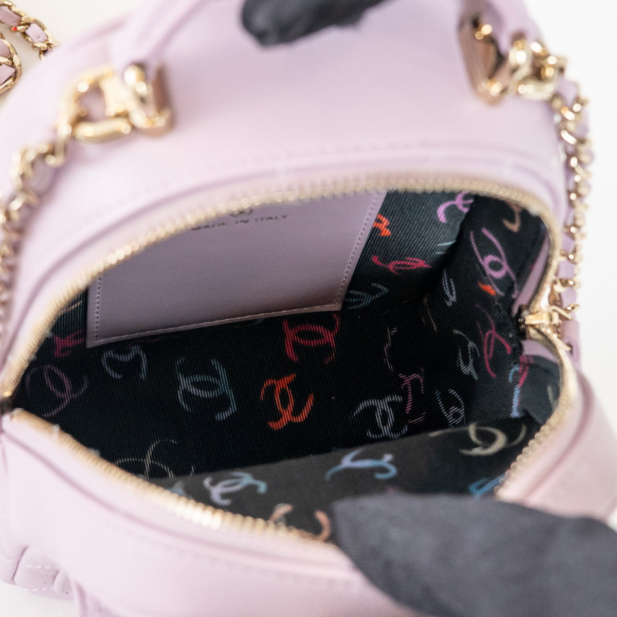 Pre-Loved Chanel™ Lilac Caviar Leather Mini Backpack