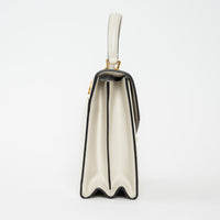 Gucci White Calfskin Leather Medium Sylvie 1969 Top Handle Bag