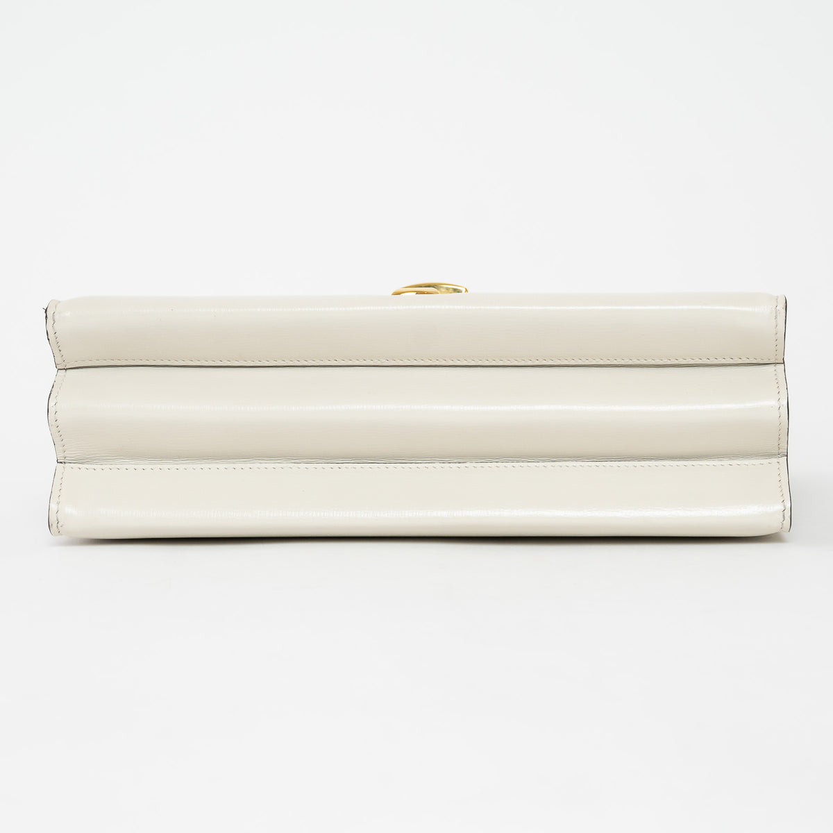 Gucci White Calfskin Leather Medium Sylvie 1969 Top Handle Bag