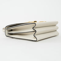 Gucci White Calfskin Leather Medium Sylvie 1969 Top Handle Bag