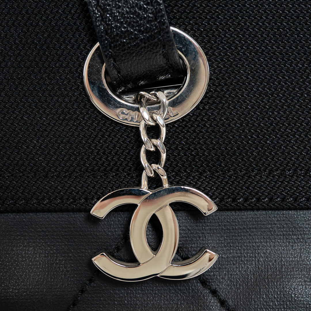Pre-Loved Chanel™ Black Leather and Nylon Paris Biarritz Tote Bag