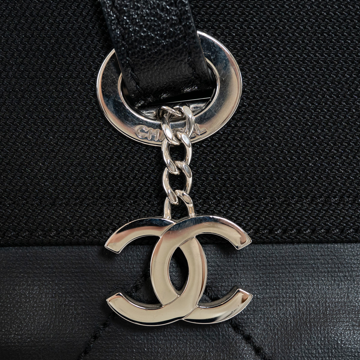 Pre-Loved Chanel™ Black Leather and Nylon Paris Biarritz Tote Bag