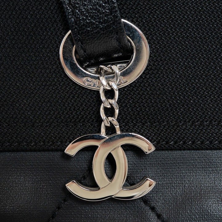 Pre-Loved Chanel™ Black Leather and Nylon Paris Biarritz Tote Bag
