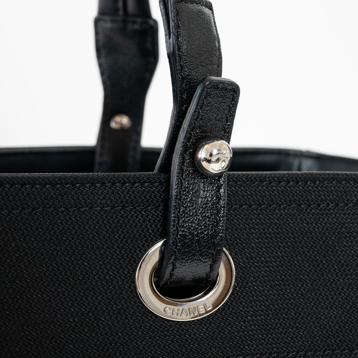 Pre-Loved Chanel™ Black Leather and Nylon Paris Biarritz Tote Bag