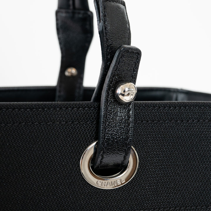 Pre-Loved Chanel™ Black Leather and Nylon Paris Biarritz Tote Bag