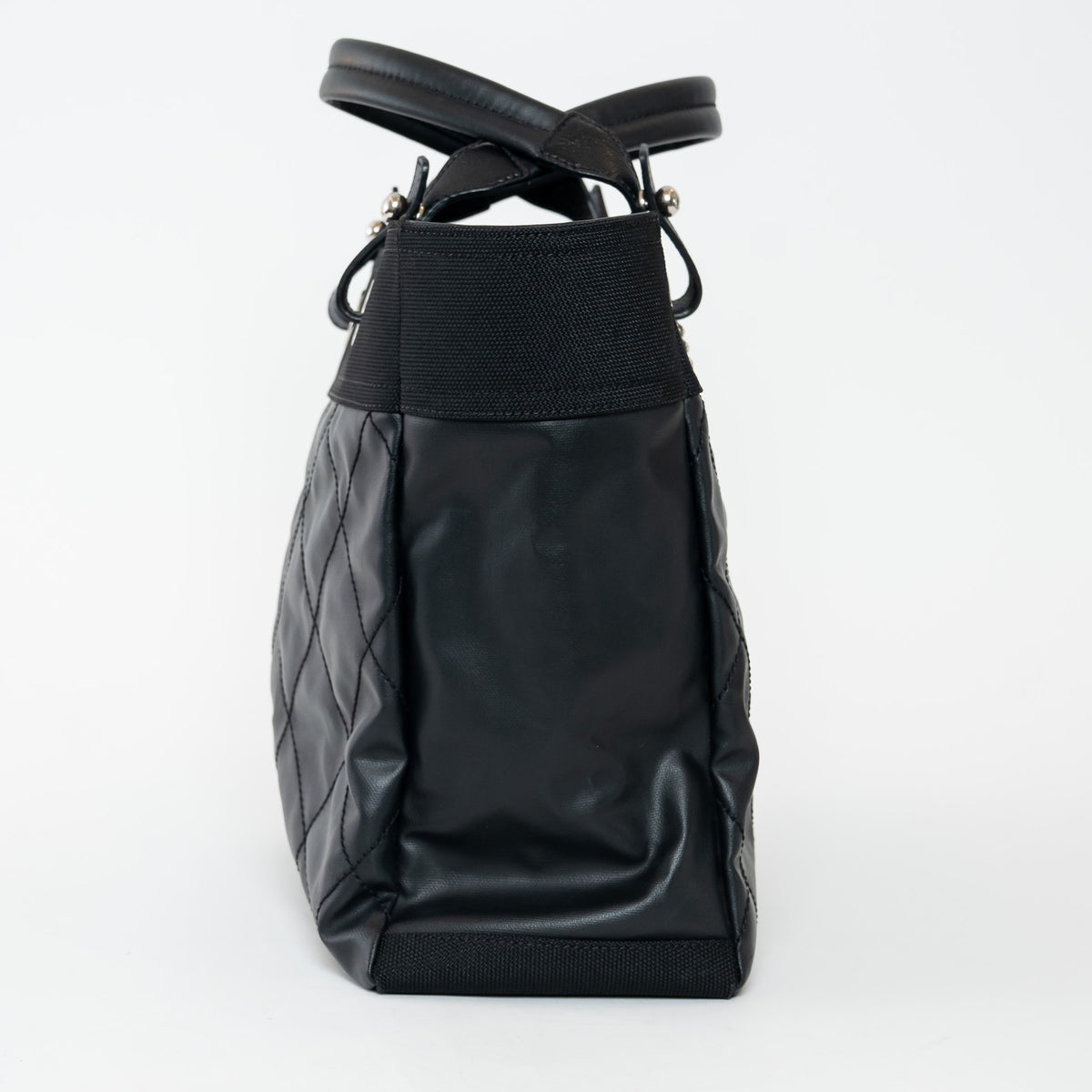 Pre-Loved Chanel™ Black Leather and Nylon Paris Biarritz Tote Bag