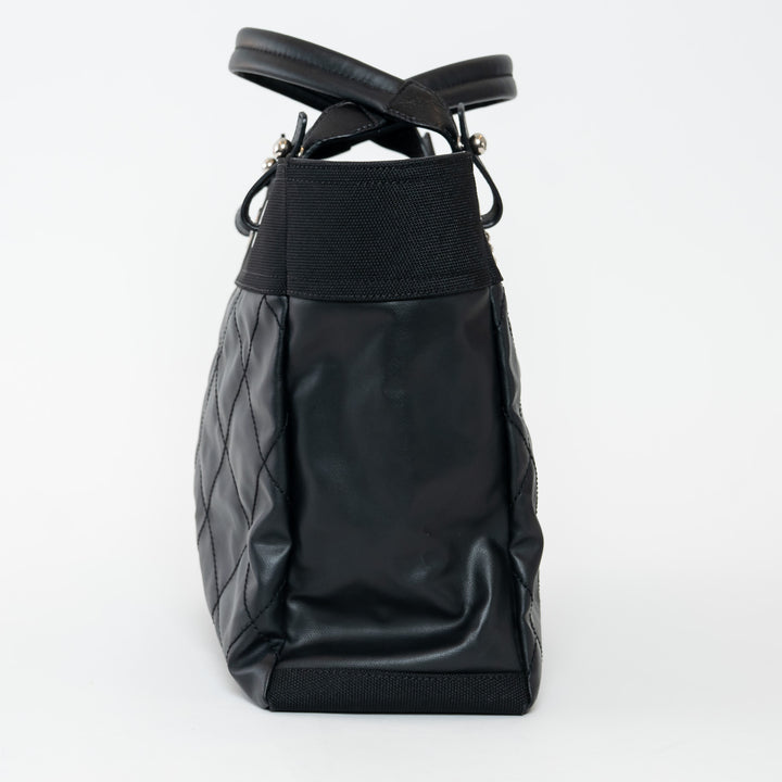 Pre-Loved Chanel™ Black Leather and Nylon Paris Biarritz Tote Bag