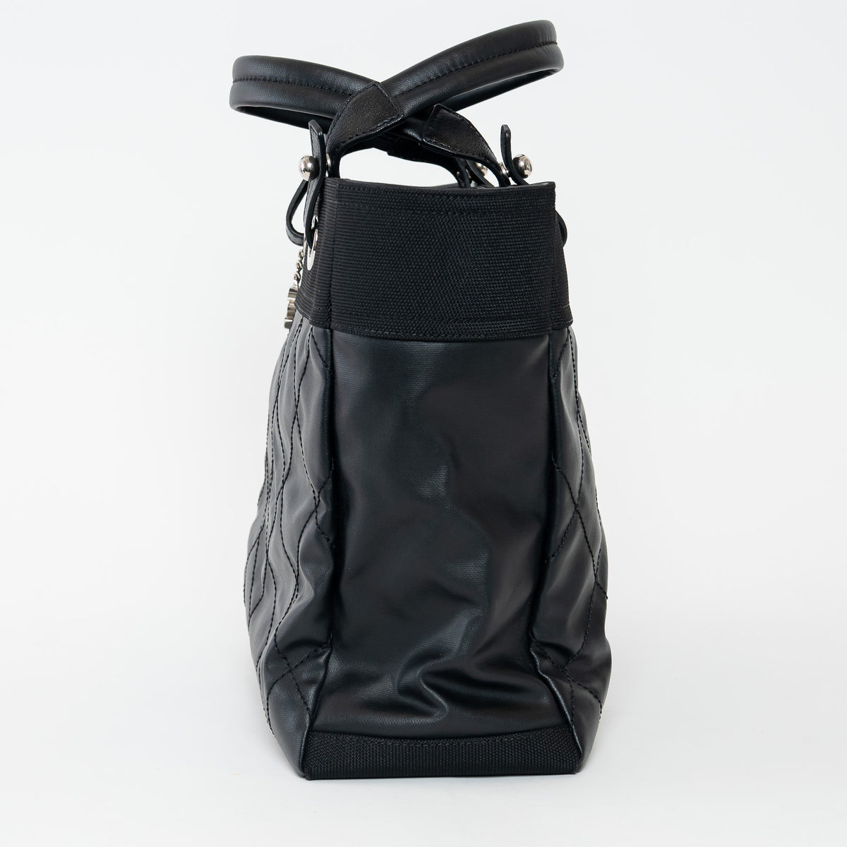 Pre-Loved Chanel™ Black Leather and Nylon Paris Biarritz Tote Bag