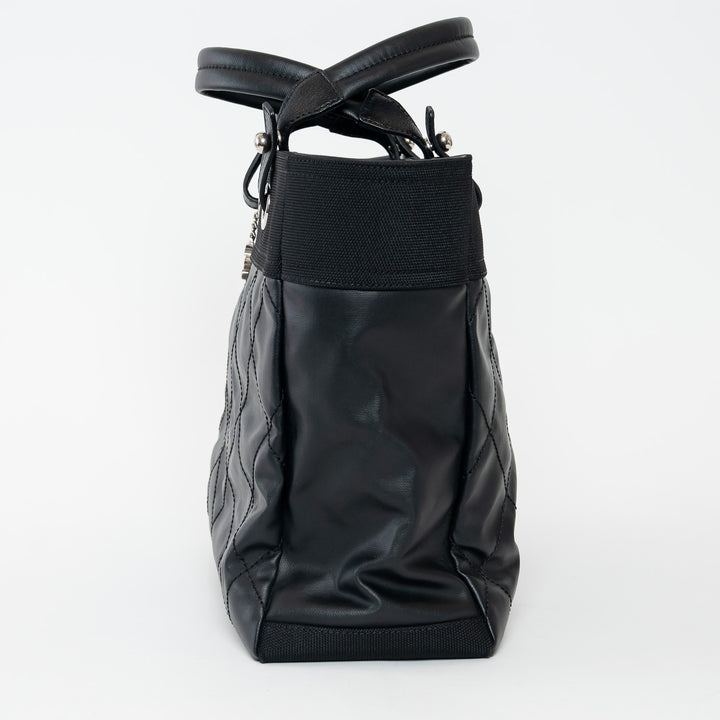Pre-Loved Chanel™ Black Leather and Nylon Paris Biarritz Tote Bag
