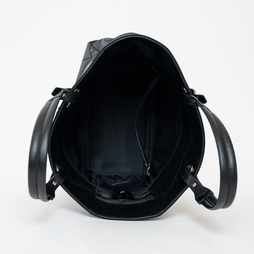 Pre-Loved Chanel™ Black Leather and Nylon Paris Biarritz Tote Bag