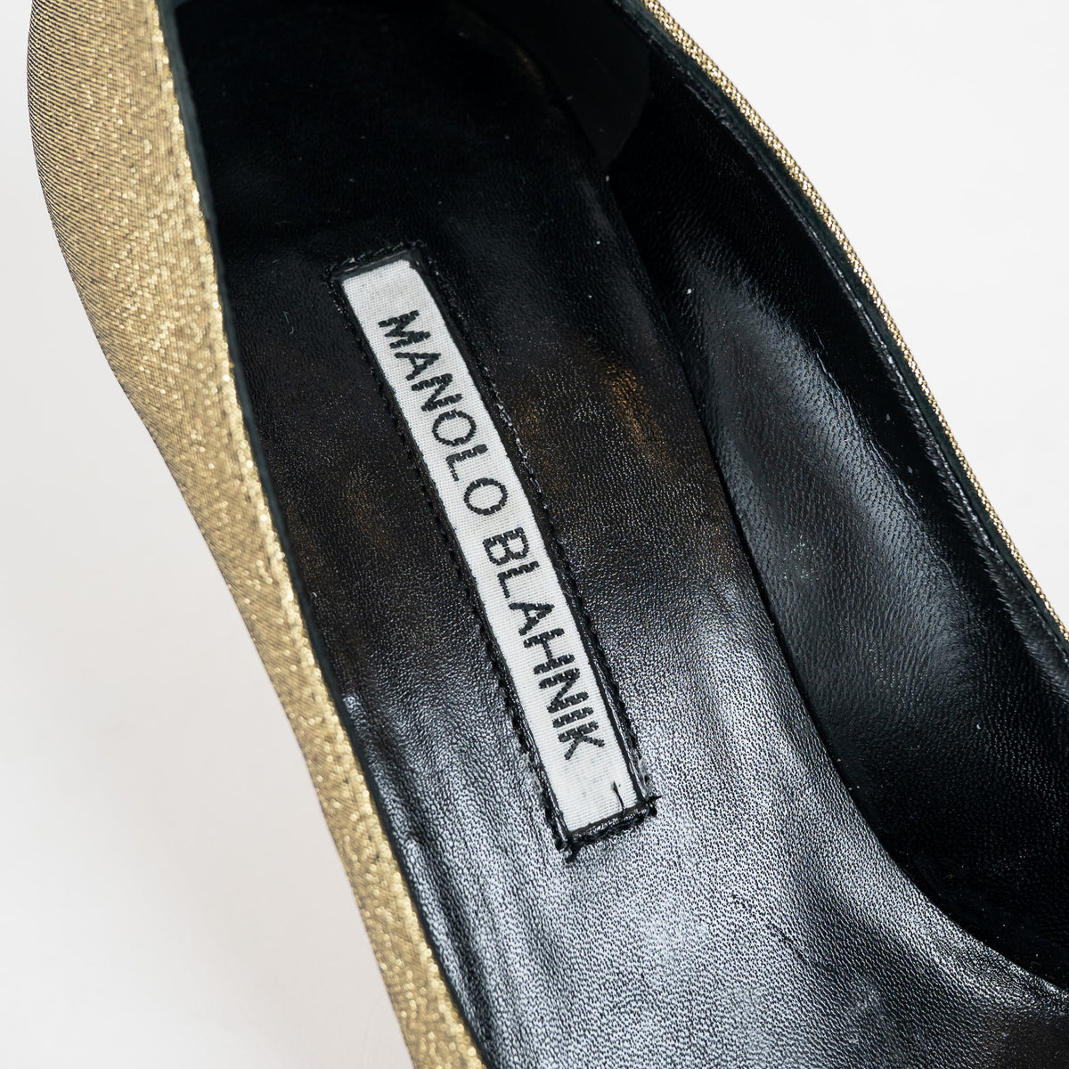 Manolo Blahnik Gold Lurex Hangisi Pumps Size 37.5