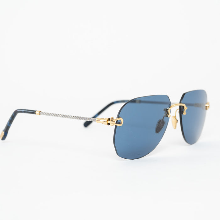 Fred Manille & Cable Gold Frame Rimless Sunglasses