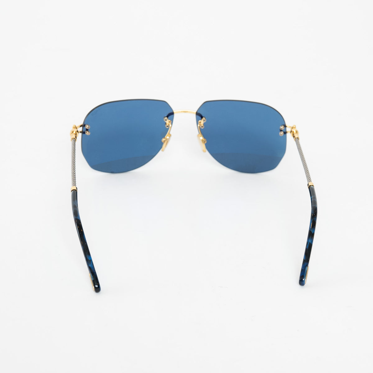 Fred Manille & Cable Gold Frame Rimless Sunglasses