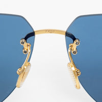Fred Manille & Cable Gold Frame Rimless Sunglasses