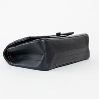 Pre-Loved Chanel™ Black Aged Lambskin Chevron Medium 2.55 Double Flap Bag