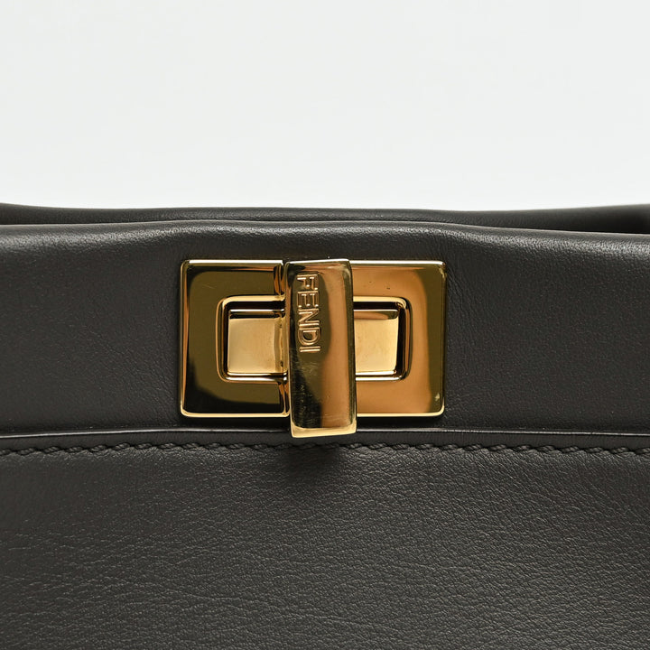 Fendi Grey Nappa Leather Mini Peekaboo Handbag