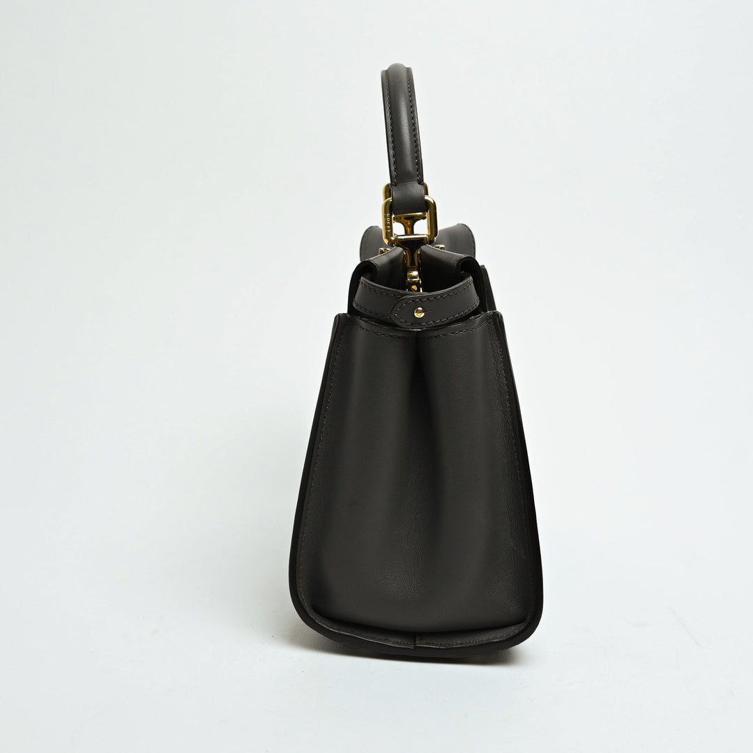 Fendi Grey Nappa Leather Mini Peekaboo Handbag