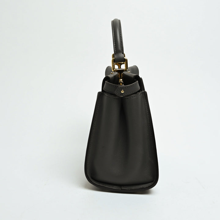 Fendi Grey Nappa Leather Mini Peekaboo Handbag